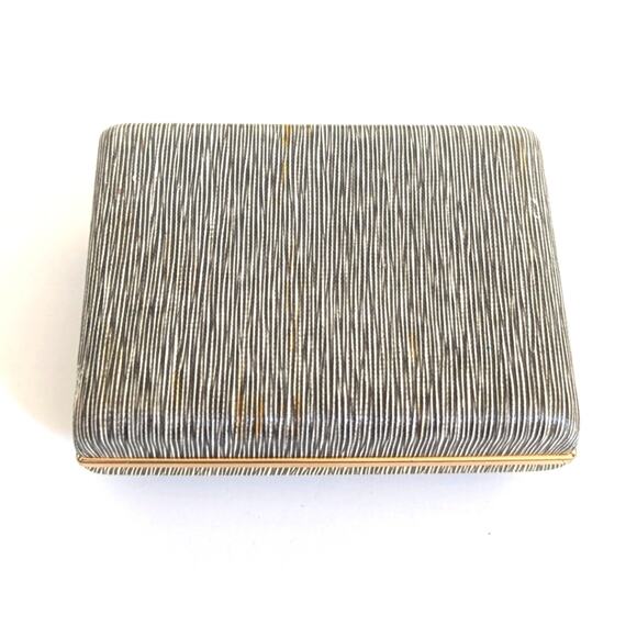 Vintage Estate Krementz Brushed 14k Gold Overlay Plated Tie Clasp Cufflinks Set - Picture 7 of 7